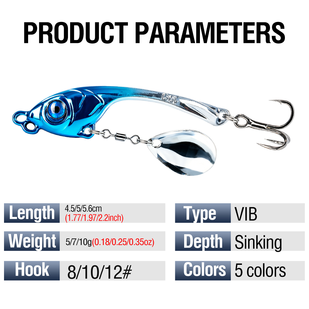 Lot de 10 leurres métalliques  - Fishing Lure Spinnerbait avis et prix
